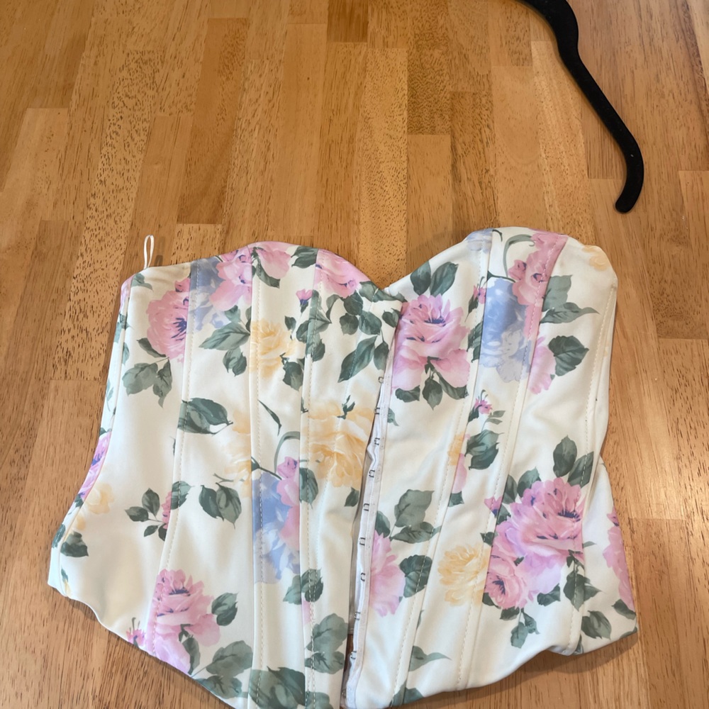 Zara floral corset crop top